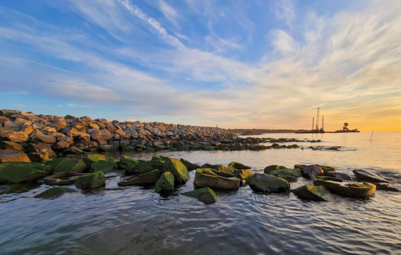 Photo of Living Breakwaters at sunset